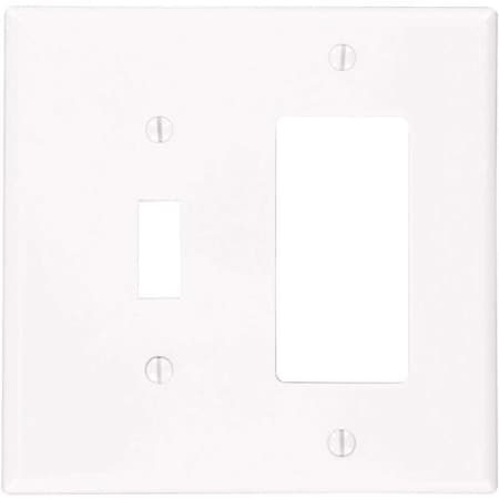 Leviton White 2-Gang 1-Toggle/1-Decorator/Rocker Wall Plate R52-PJ126-00W